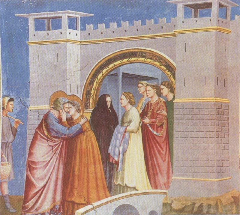 GIOTTO di Bondone Meeting at the Golden Gate Norge oil painting art